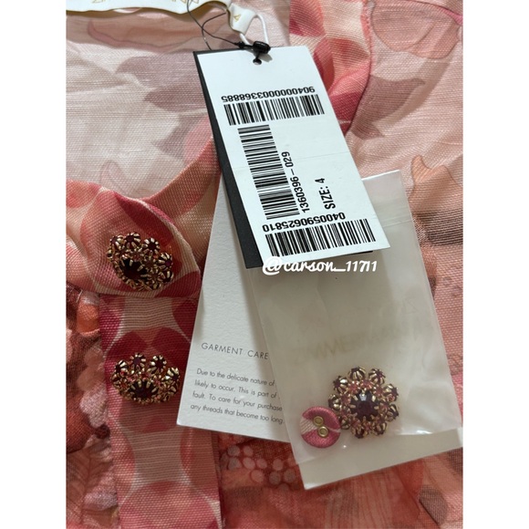 NWT Zimmermann Concert Scalloped Floral Shirt AU4, US12 - Picture 12 of 15